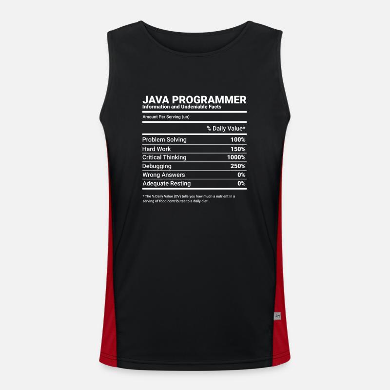 Programmeur Java Ingénieur logiciel Développeur Nutrit Débardeur respirant contrasté Homme 