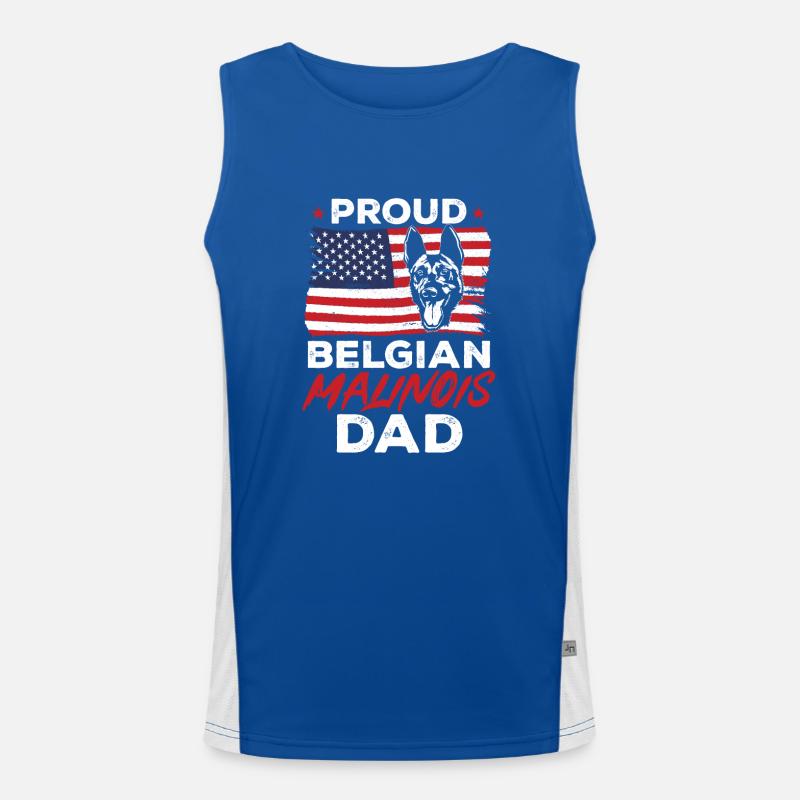 Malinois Belgian Shepherd Mechelaar Dog Men's Functional Contrast Tank Top 