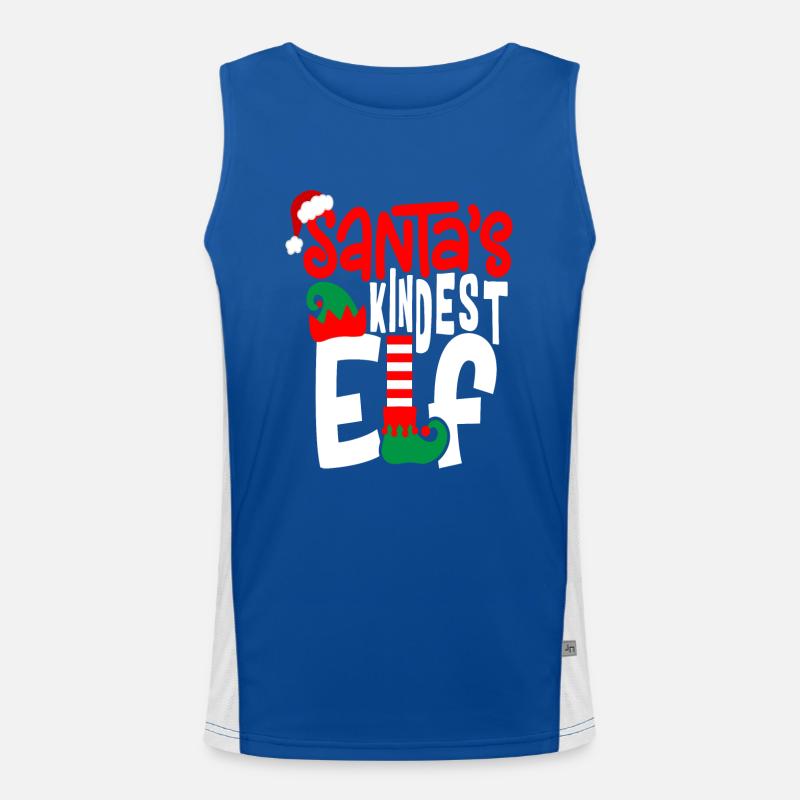 Santa s Kindest Elf Funktionelles Kontrast-Tank Top für Männer 