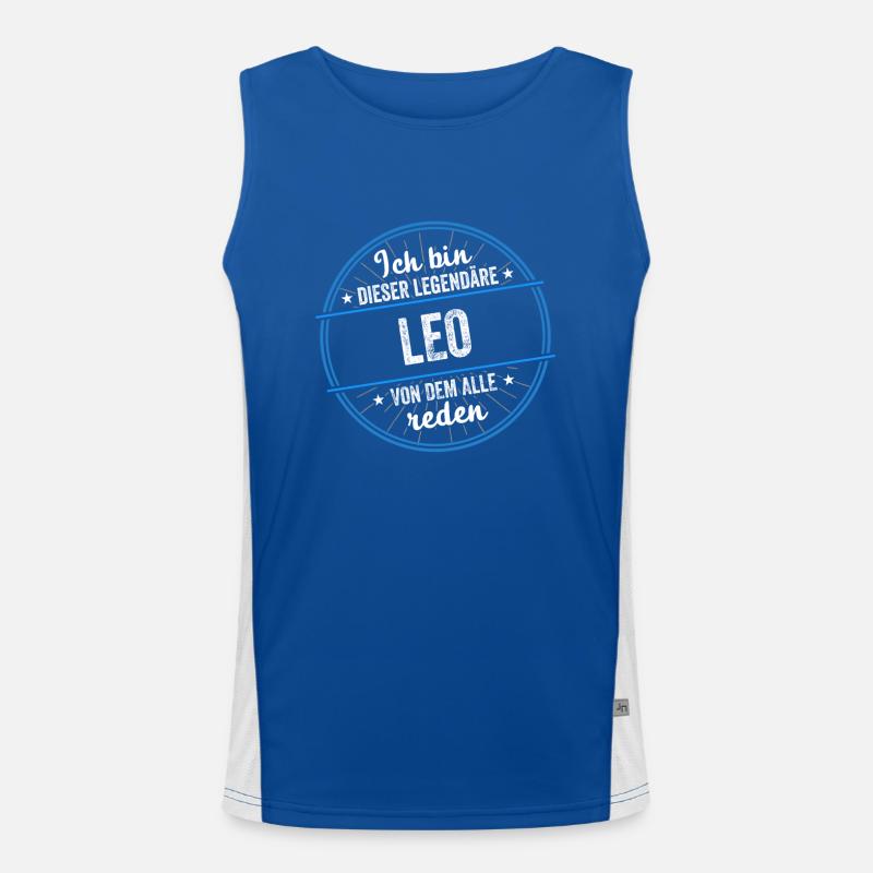 Ich bin dieser legendärer Leo Name Funktionelles Kontrast-Tank Top für Männer 