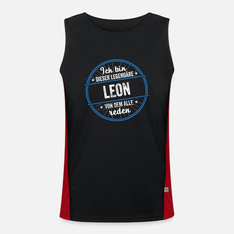 Ich bin dieser legendärer Leon Name Funktionelles Kontrast-Tank Top für Männer 