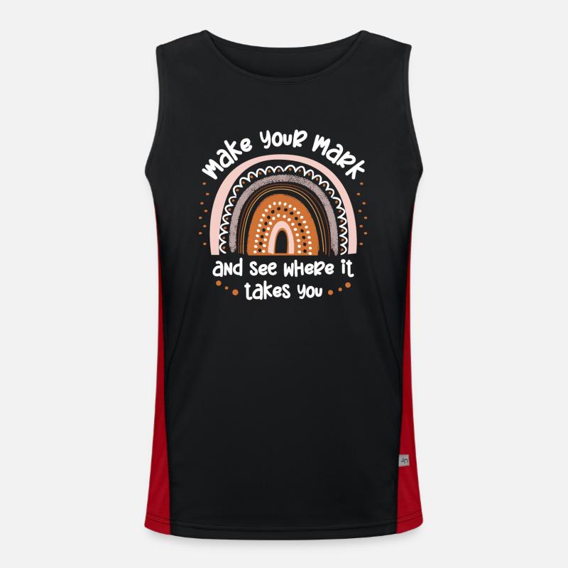 Make a sign and see - Men's Functional Contrast Tank Top  - black/red