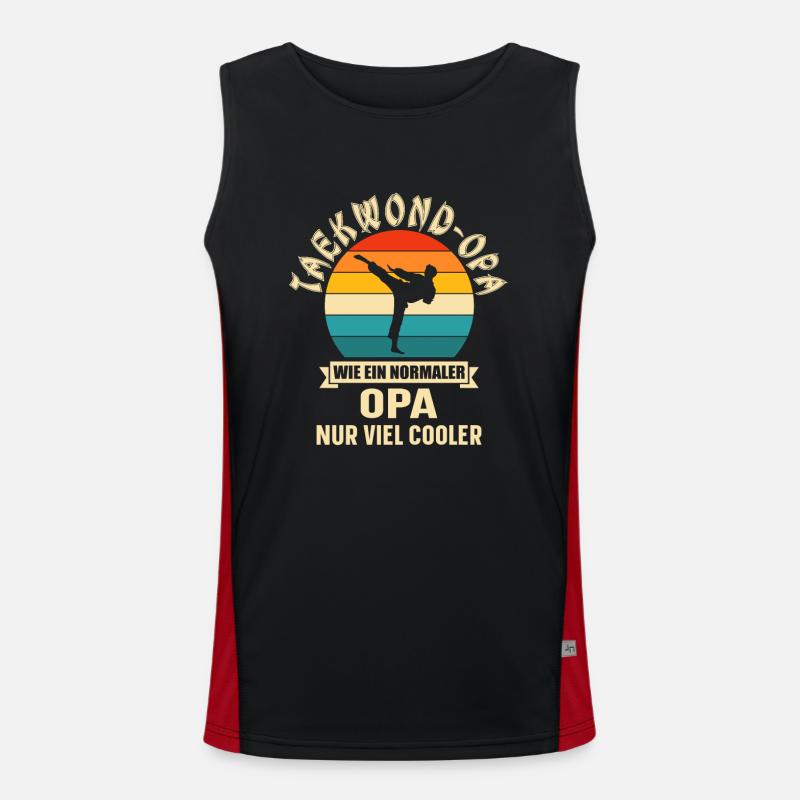 Taekwondo Opa Spruch Funktionelles Kontrast-Tank Top für Männer 