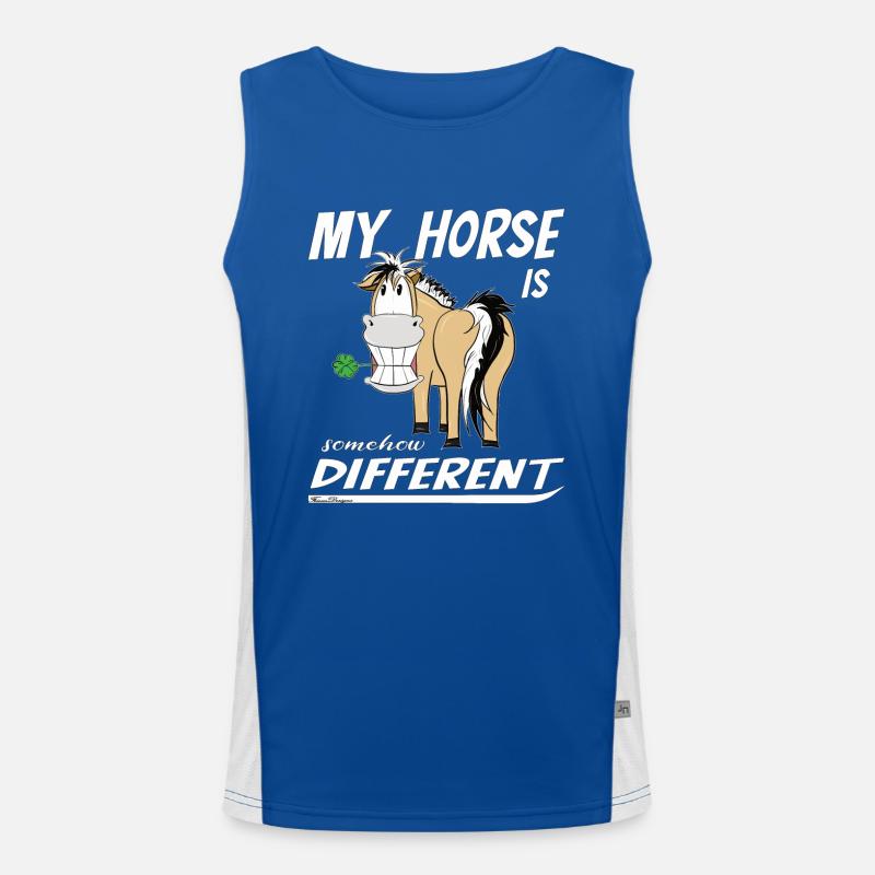 horse is somehow different funny norwegian Men's Functional Contrast Tank Top 