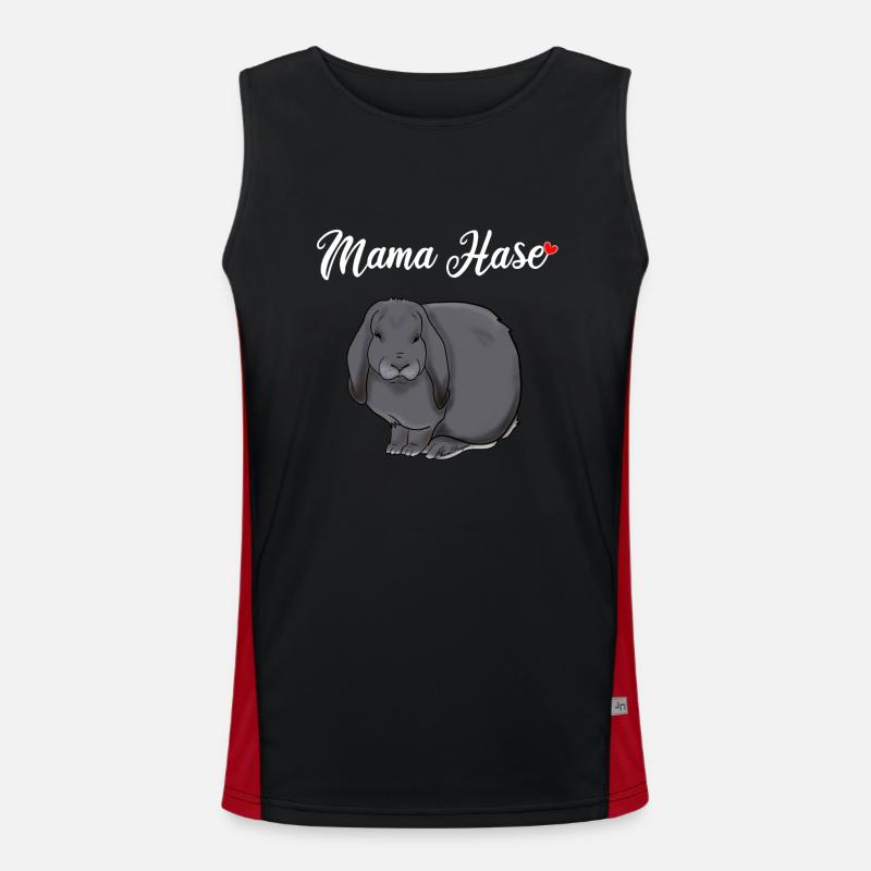 Mama rabbit sweet ram with heart a rabbit and Men's Functional Contrast Tank Top 