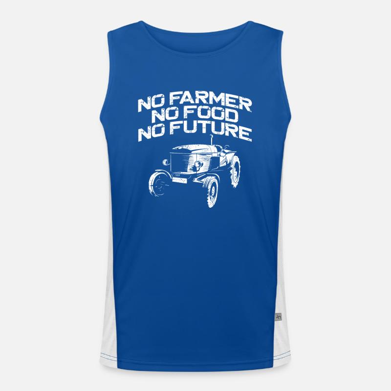 Farming Farmer Vintage Tractor No Men's Functional Contrast Tank Top 