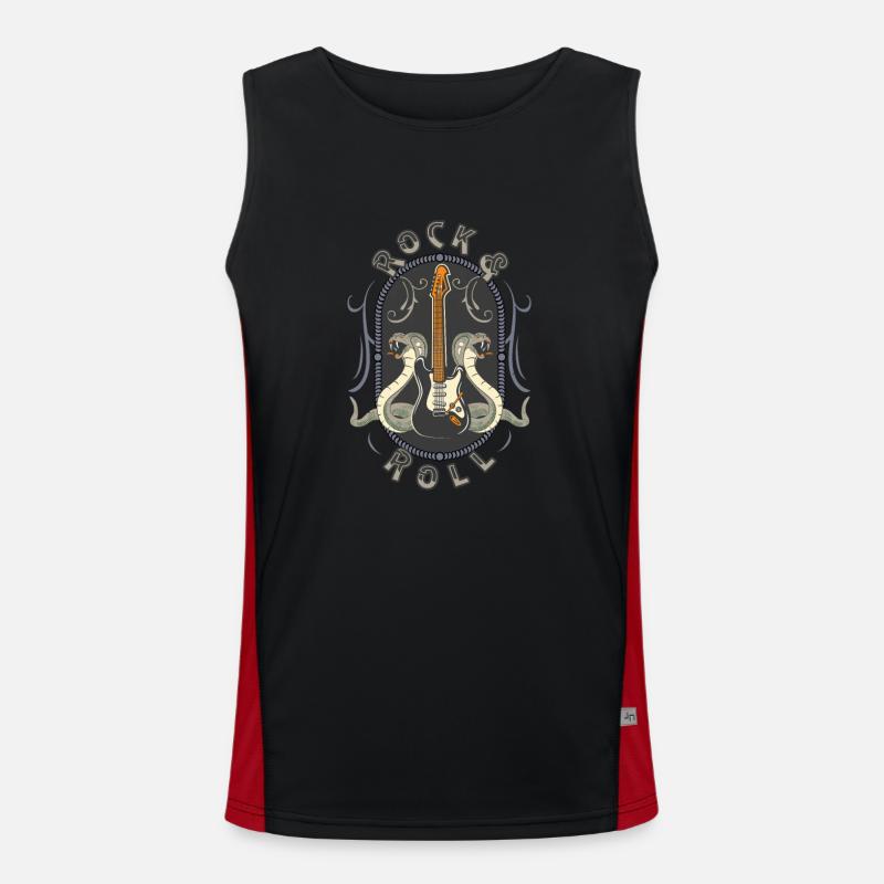 Rock & Roll E-Gitarre Schlangen Rocker Musiker Funktionelles Kontrast-Tank Top für Männer 