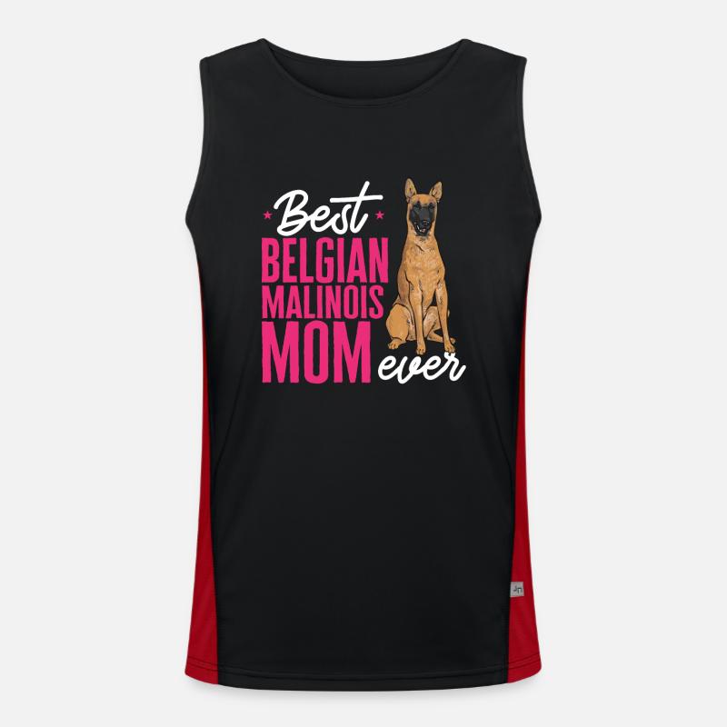 Malinois Belgian Shepherd Mechelaar Dog Men's Functional Contrast Tank Top 