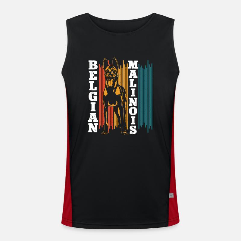 Malinois Belgian Shepherd Mechelaar Dog Men's Functional Contrast Tank Top 