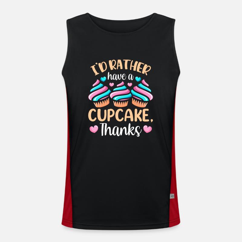 Ich Hätte Lieber Einen Cupcake Danke Cupcakes Süß Funktionelles Kontrast-Tank Top für Männer 