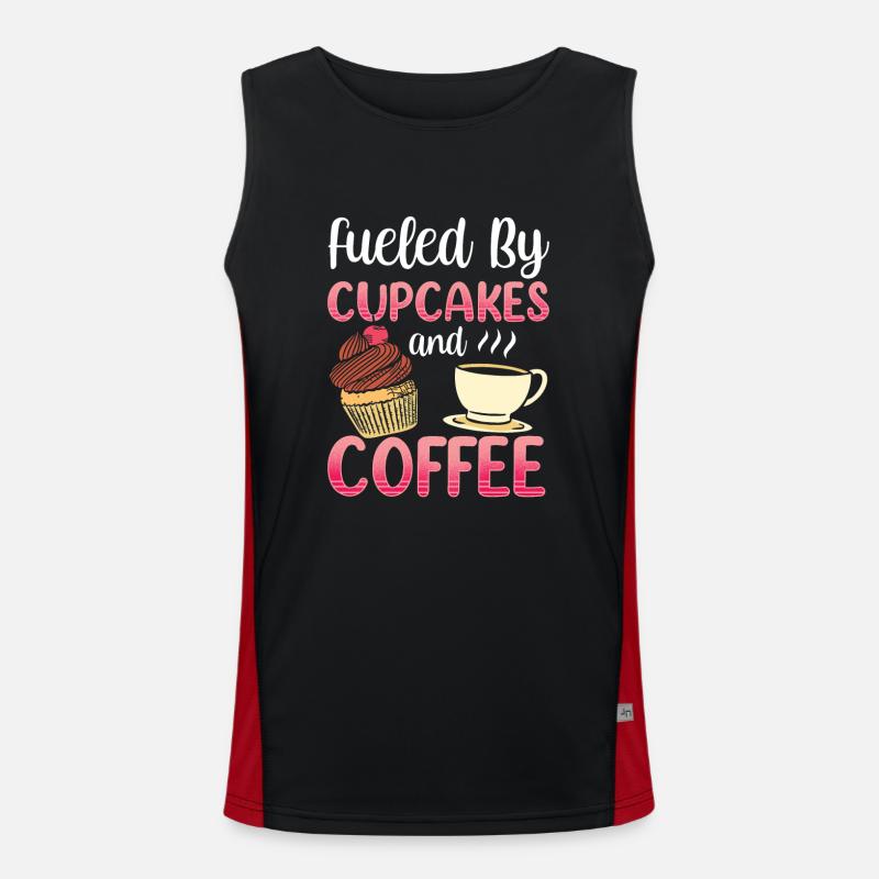 Angetrieben Von Cupcakes Und Kaffee Essen Cupcake Funktionelles Kontrast-Tank Top für Männer 