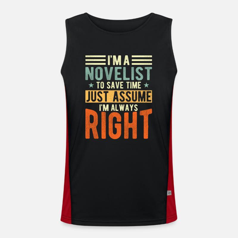 Romanschriftsteller Funktionelles Kontrast-Tank Top für Männer 