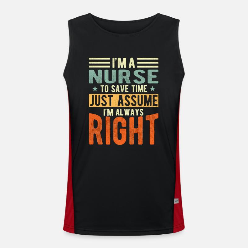 Krankenschwester Funktionelles Kontrast-Tank Top für Männer 