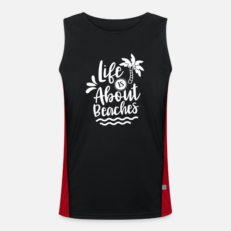 Das Leben Besteht Aus Stränden Strand Urlaub Beach Funktionelles Kontrast-Tank Top für Männer 