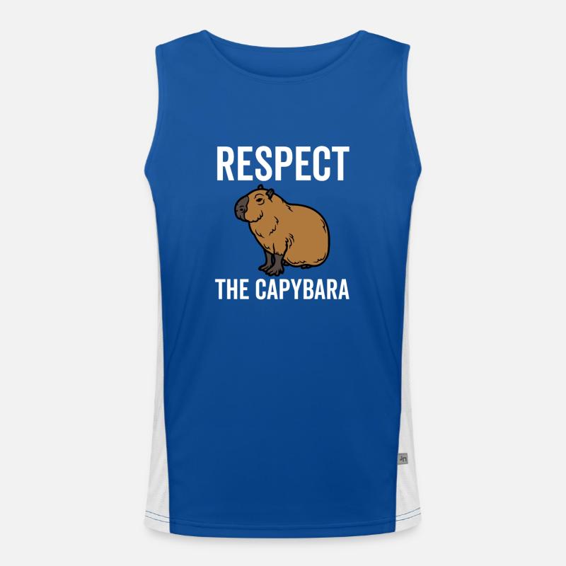 Respektiere das Capybara Funktionelles Kontrast-Tank Top für Männer 