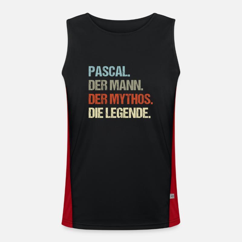 Pascal der Mann der Mythos die Legende Funktionelles Kontrast-Tank Top für Männer 