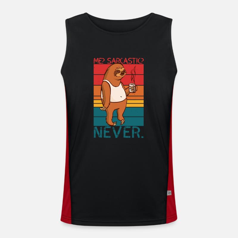 Me Sarcastic Never Sloth Saying Men's Functional Contrast Tank Top 