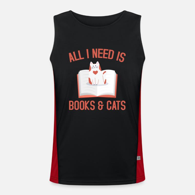 All I need is books Funktionelles Kontrast-Tank Top für Männer 