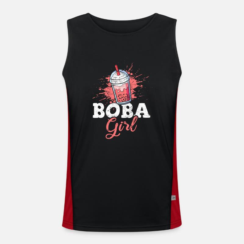 Boba Tea Bubble Milk Tea Buveur Amants Tapioca Mi Débardeur respirant contrasté Homme 