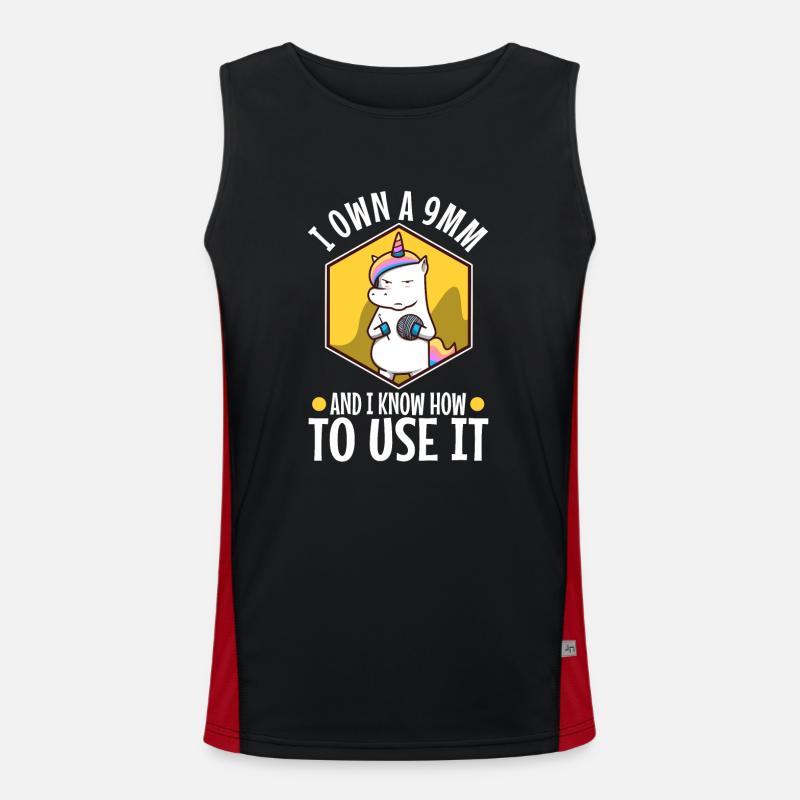 I Own A 9mm And I Know How To Use It Funktionelles Kontrast-Tank Top für Männer 
