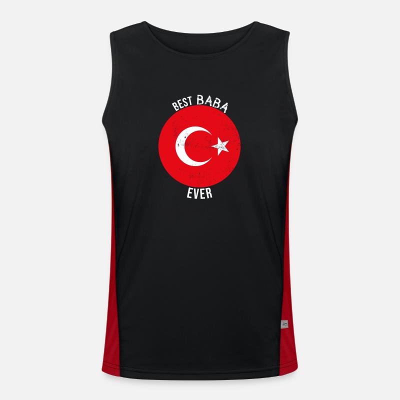 Bester Baba aller Zeiten Türkischer Vater Funktionelles Kontrast-Tank Top für Männer 