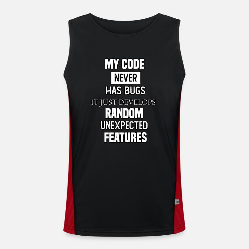 my code never has bugs it just develops random une Men's Functional Contrast Tank Top 