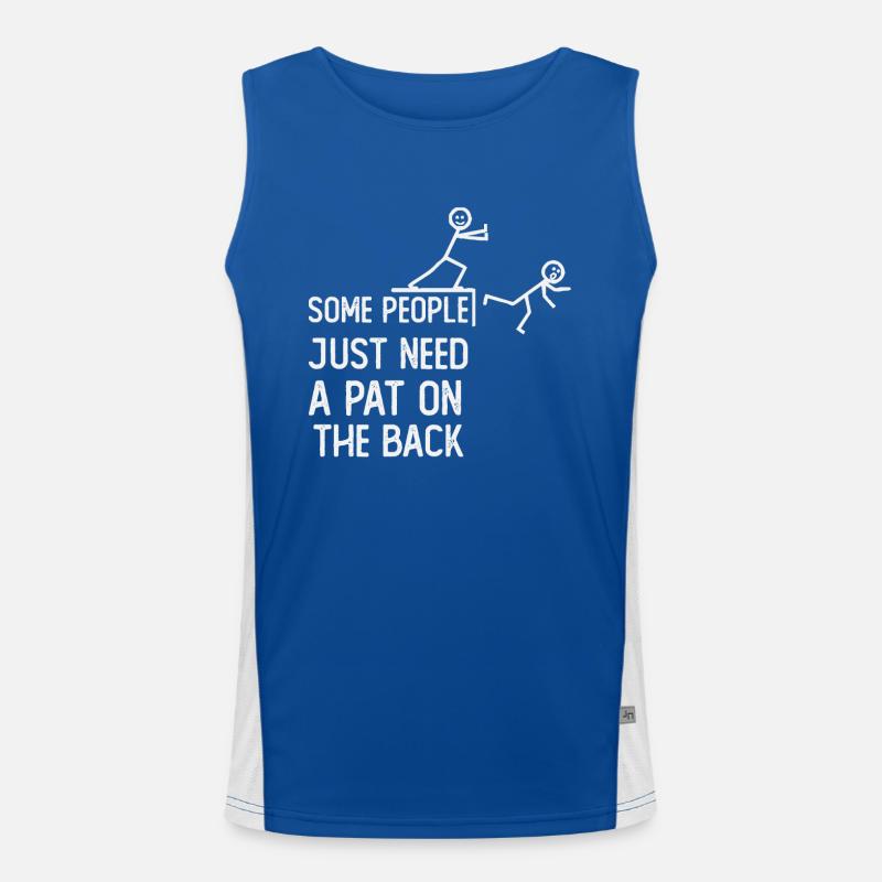 some people just need a pat on back Men's Functional Contrast Tank Top 