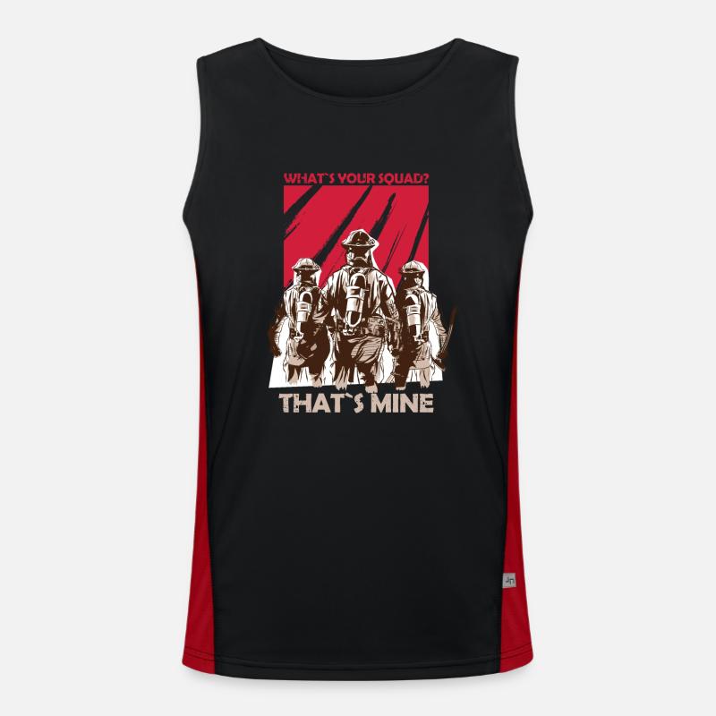 Firefighter Squad Fireman - Men's Functional Contrast Tank Top  - black/red
