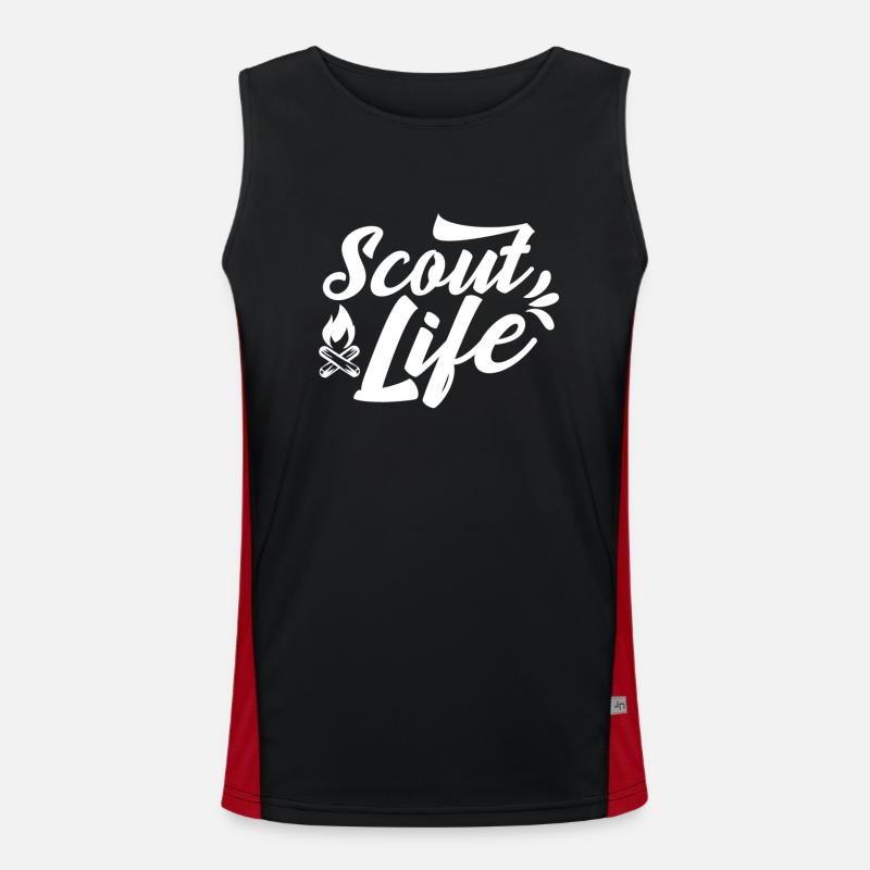 Scouts Life Clan Scouting Tent Camp Men's Functional Contrast Tank Top 