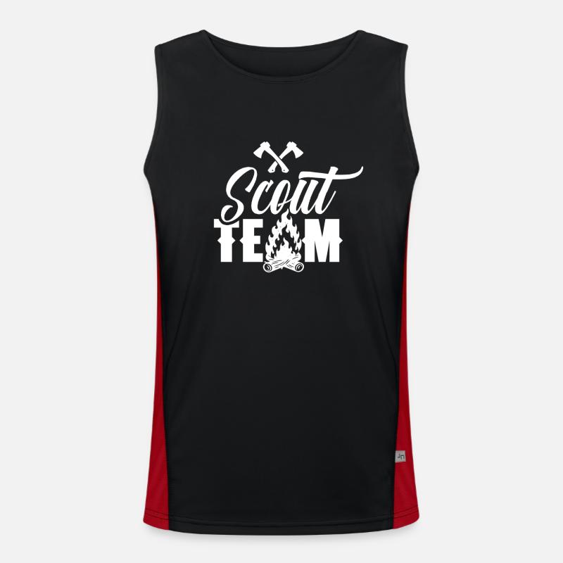 Scout Team Scouting Tent Camp Clan Men's Functional Contrast Tank Top 