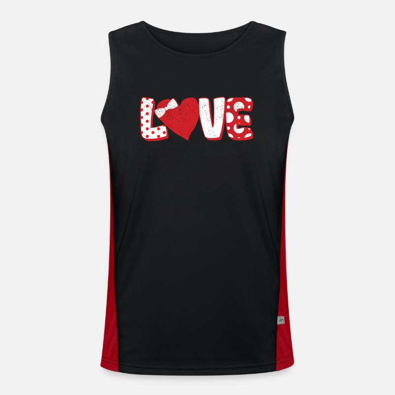 Polka Dot Liebe Herz Fliege Valentinstag Paare Funktionelles Kontrast-Tank Top für Männer 