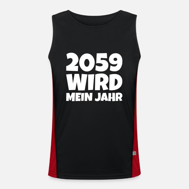 2059 wird mein Jahr spruch witzig Funktionelles Kontrast-Tank Top für Männer 