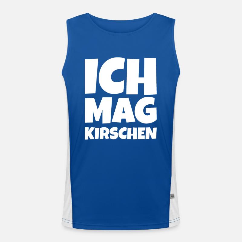 Ich mag Kirschen Funktionelles Kontrast-Tank Top für Männer 