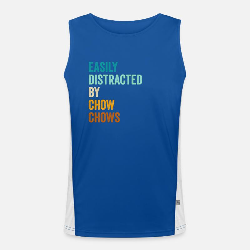 Easily Distracted By Chow Chows Men's Functional Contrast Tank Top 