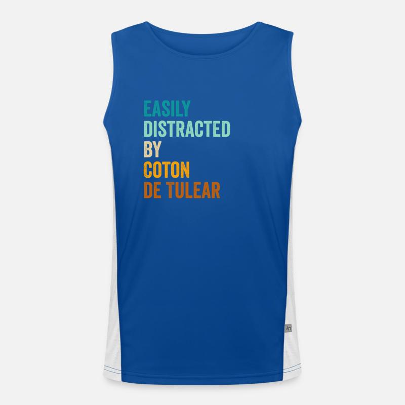 Easily Distracted By Coton de Tulear Men's Functional Contrast Tank Top 