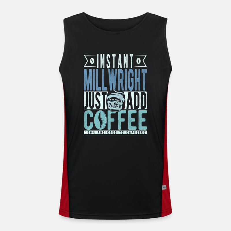 Millwright Coffee Quote - Men's Functional Contrast Tank Top  - black/red