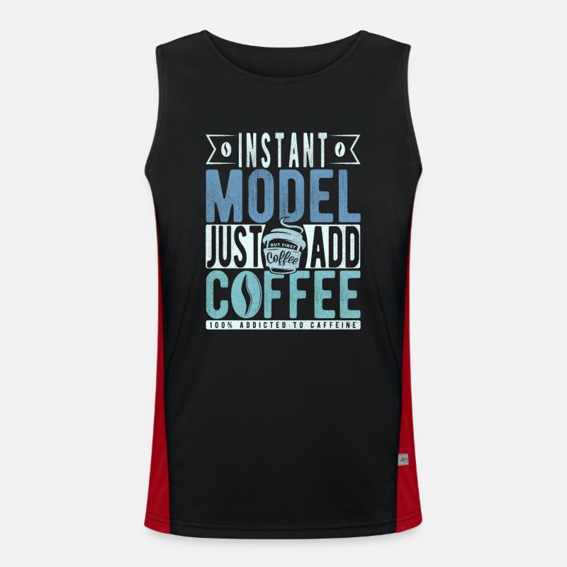 Modell Kaffee Spruch Funktionelles Kontrast-Tank Top für Männer 