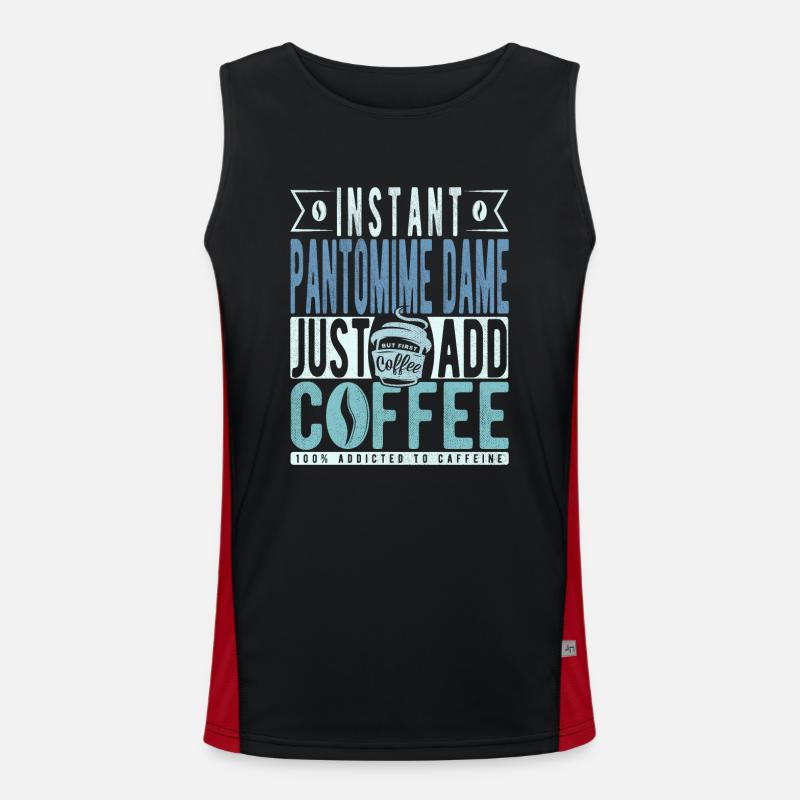 Pantomime Dame Kaffee Spruch Funktionelles Kontrast-Tank Top für Männer 