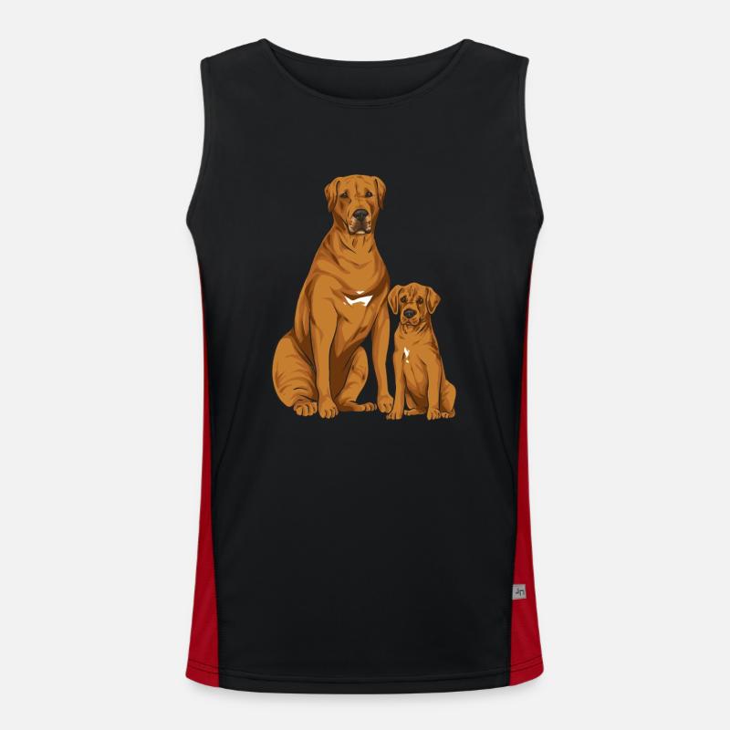 Rhodesian Ridgeback Dog Gift - Men's Functional Contrast Tank Top - black/red