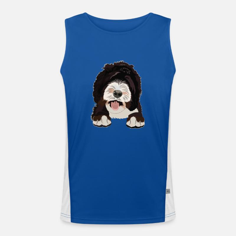 Sheepadoodle Hund Geschenk Funktionelles Kontrast-Tank Top für Männer 