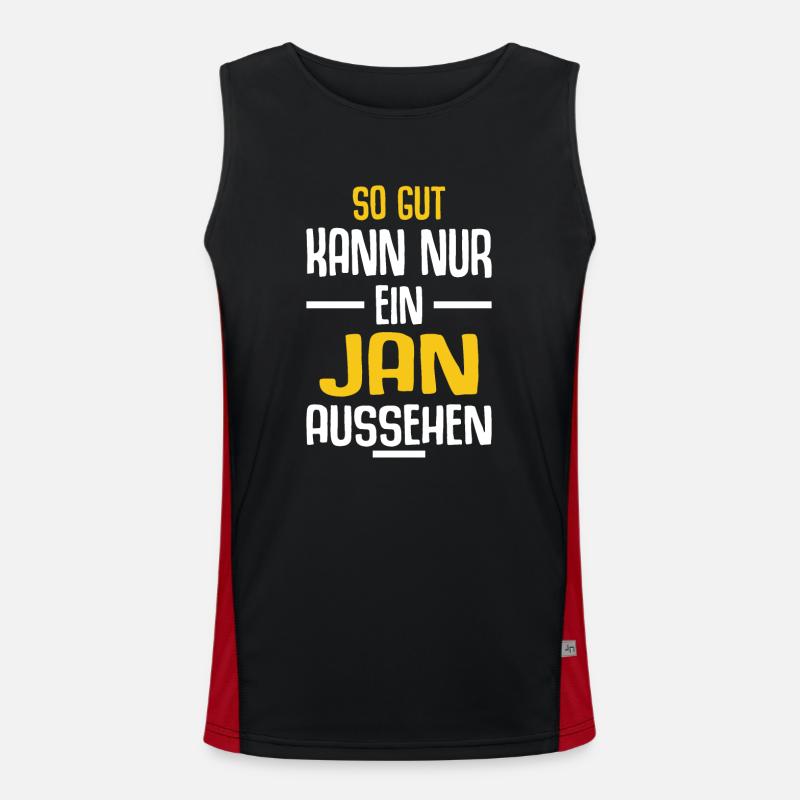 Jan Vorname Name Geburtstag Funktionelles Kontrast-Tank Top für Männer 