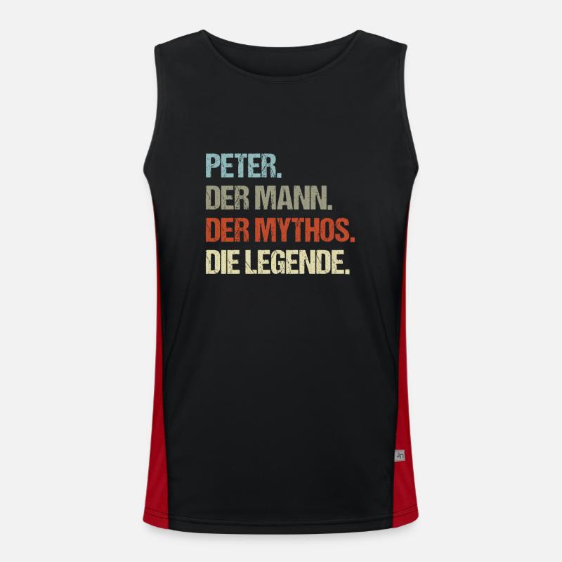 Peter der Mann der Mythos die Legende Funktionelles Kontrast-Tank Top für Männer 