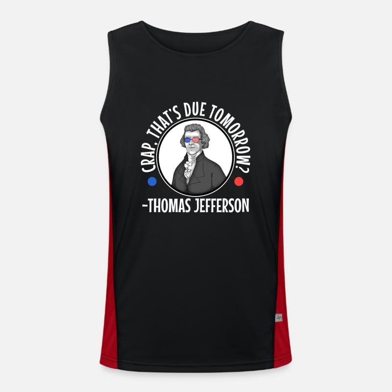 Crap thats due tomorrow thomas jefferson Men's Functional Contrast Tank Top 