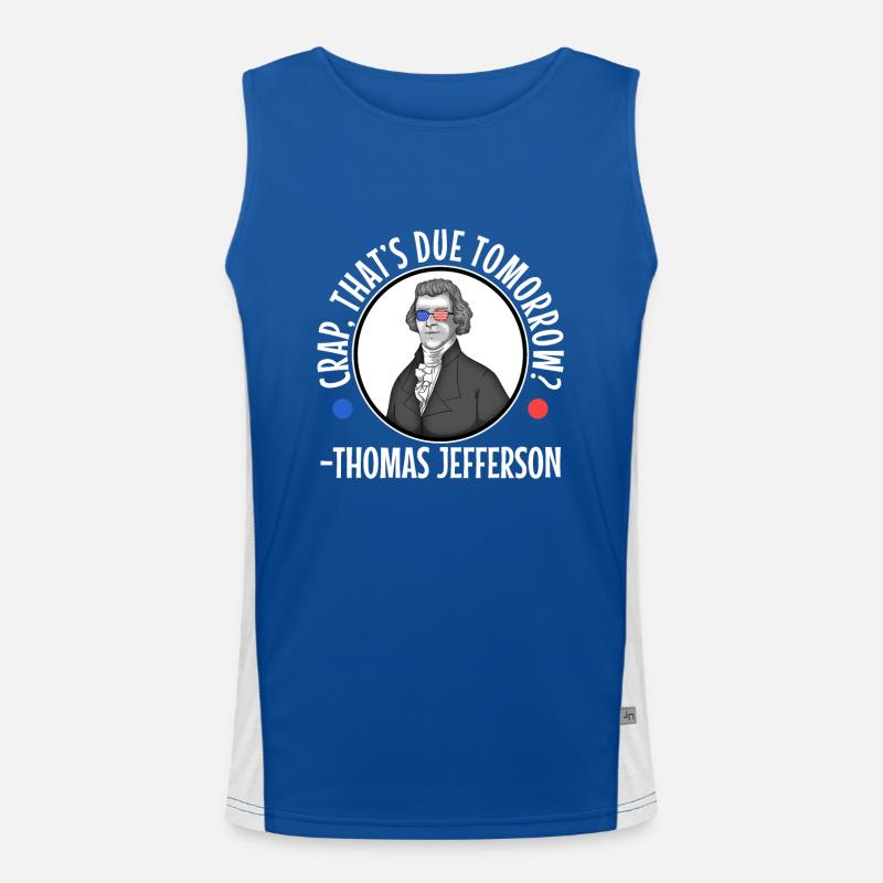 Crap thats due tomorrow thomas jefferson Men's Functional Contrast Tank Top 