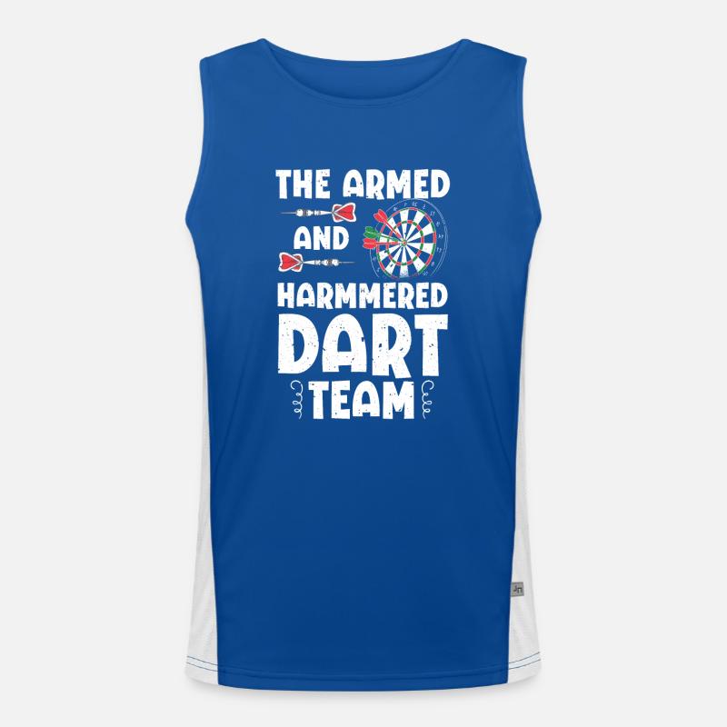 Armed Hammered Dart Team Dartscheibe Dartpfeile Funktionelles Kontrast-Tank Top für Männer 