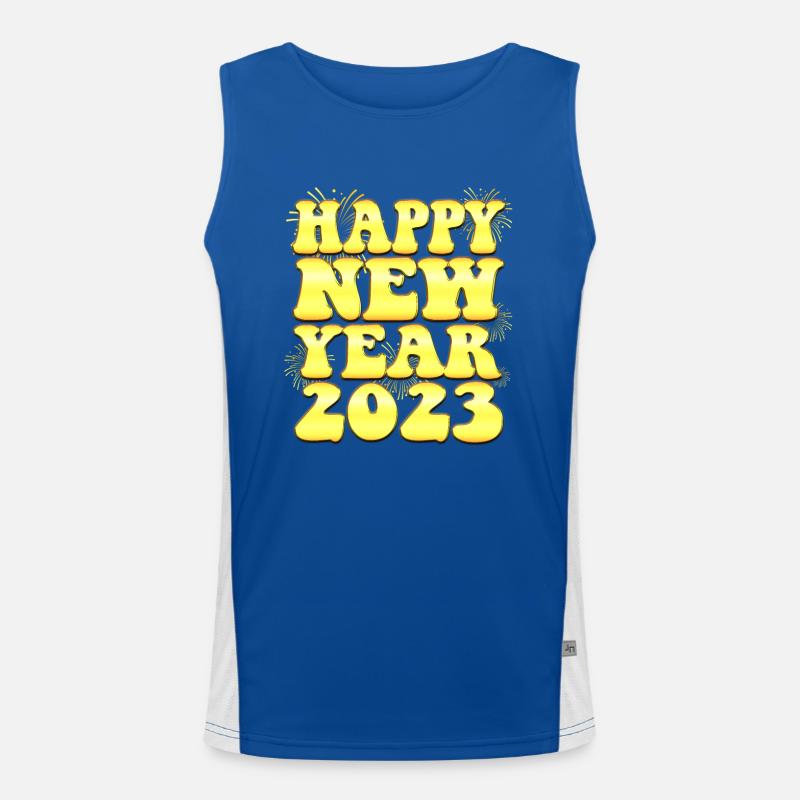 Goodbye 2022 Hello 2023 - New Year 2023 Men's Functional Contrast Tank Top 