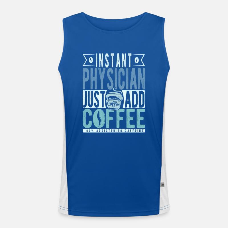 Arzt Kaffee Spruch Funktionelles Kontrast-Tank Top für Männer 