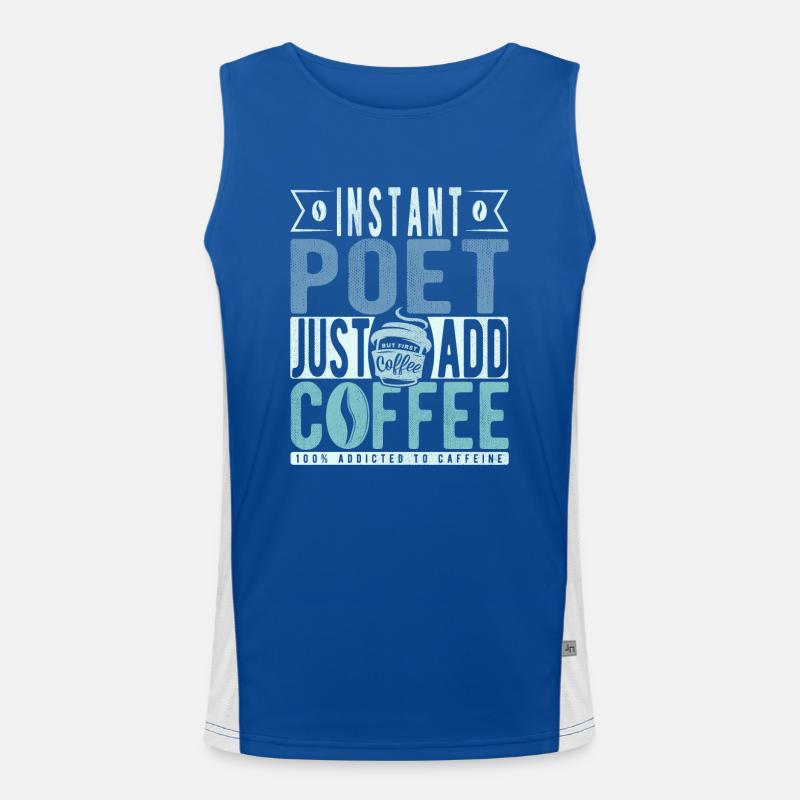 Dichter Kaffee Spruch Funktionelles Kontrast-Tank Top für Männer 