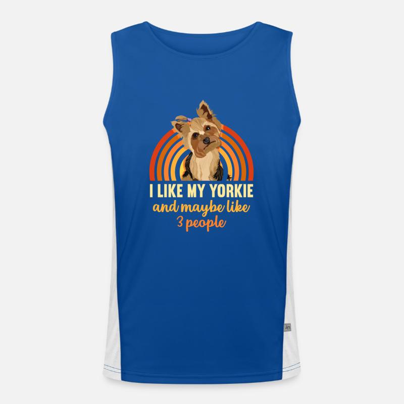 Yorkshire Terrier Yorkie Hund Geschenk Funktionelles Kontrast-Tank Top für Männer 