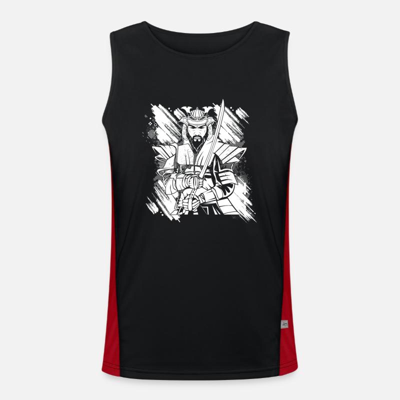 Japanese Samurai Warrior Funktionelles Kontrast-Tank Top für Männer 